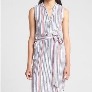Multi Strip Linen Dress XS